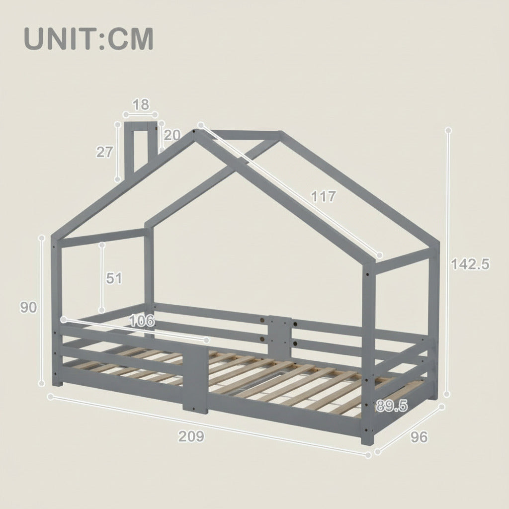 PINE CHILDRENS'S HOUSE BED