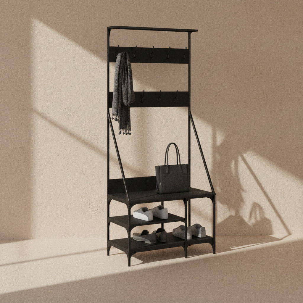 COAT RACK WITH SHOE SHELF