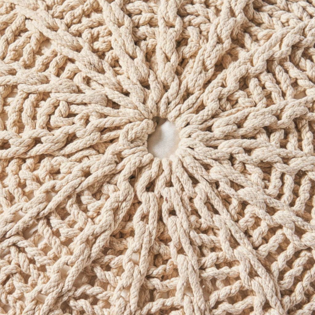COTTON KNITED POUF BEIGE