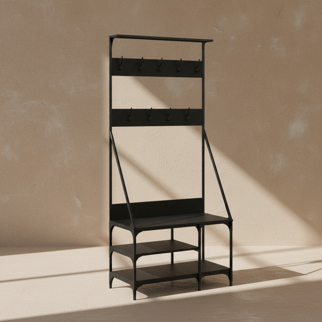 COAT RACK WITH SHOE SHELF