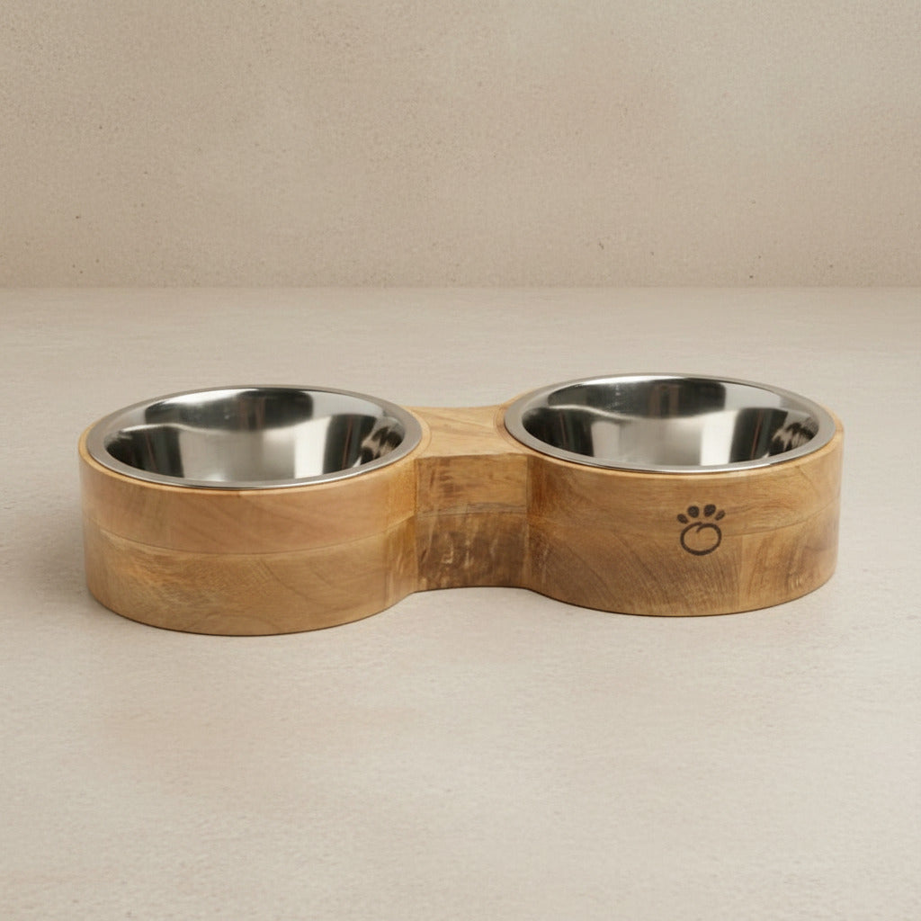 WOOD AND METAL BOWL