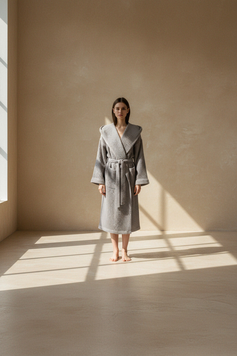 LINEN WAFFLE ROBE