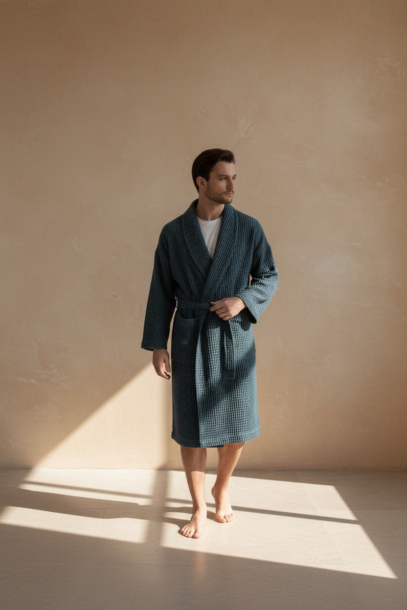 LINEN WAFFLE ROBE