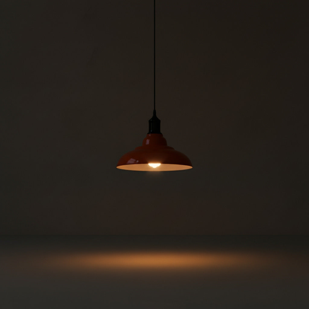 METAL PENDANT LIGHT ORANGE
