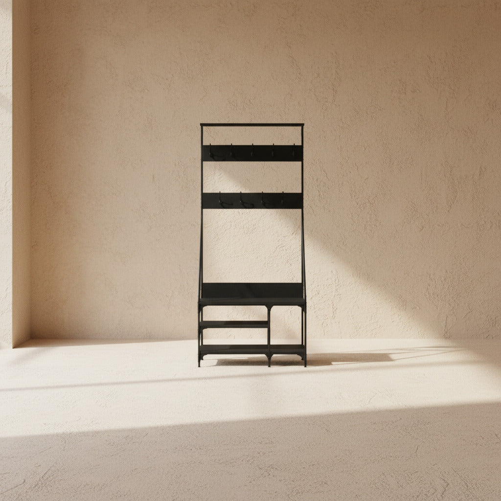 COAT RACK WITH SHOE SHELF