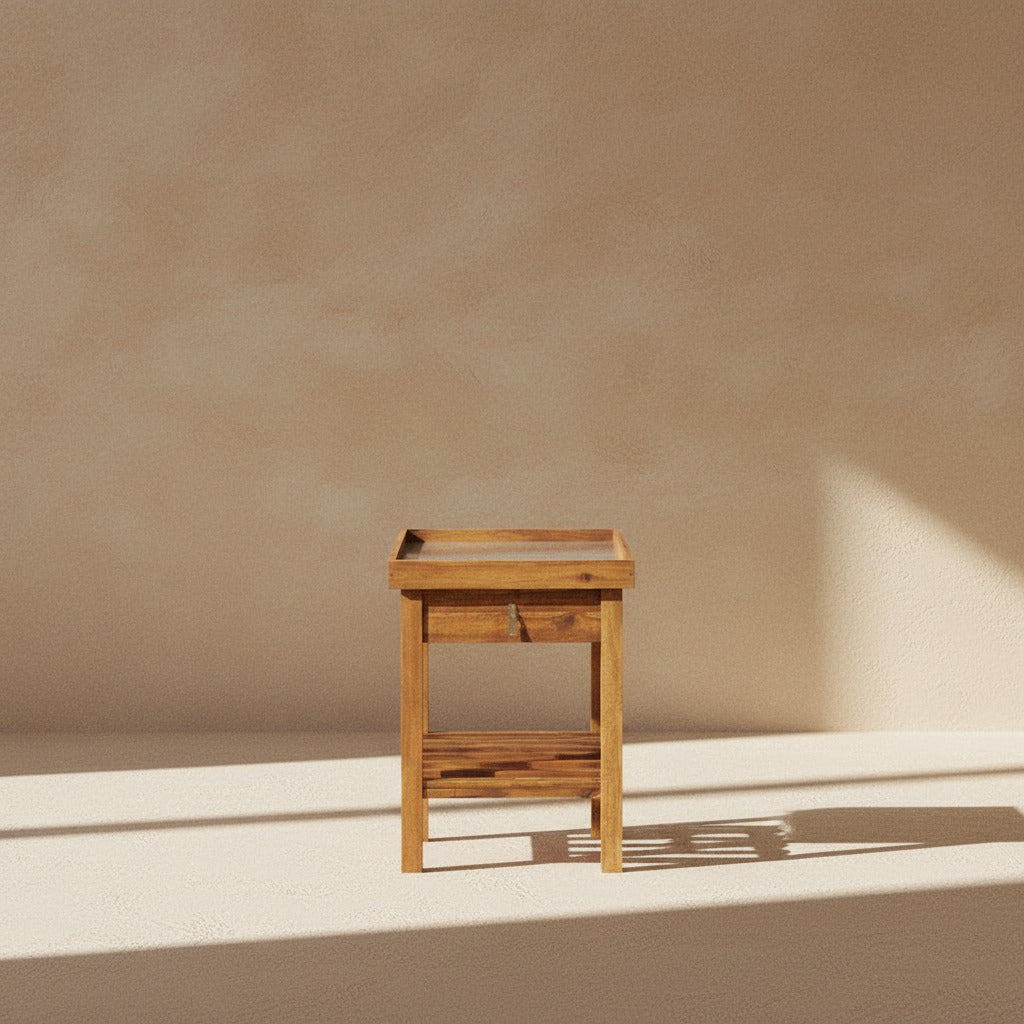 ACACIA PLANTING TABLE WITH ZINC WORKTOP