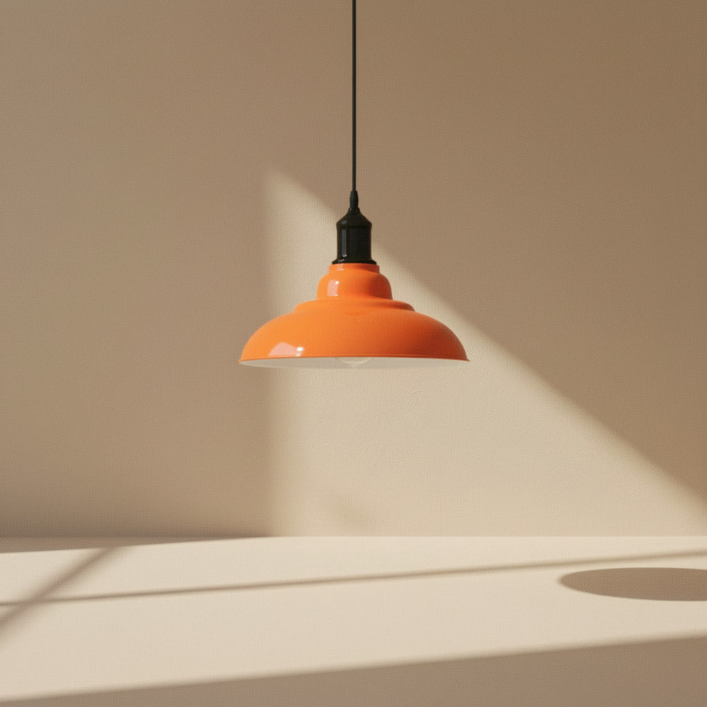 METAL PENDANT LIGHT ORANGE